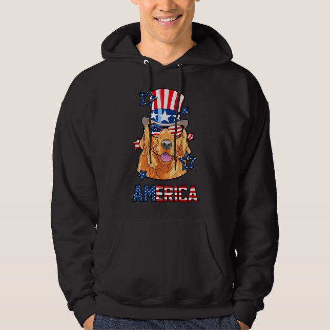 Amerika Golden Retriever Hund 4:e Hoodie (Framsida)