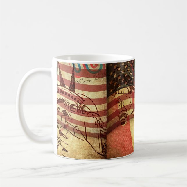 Amerika, grym bakgrund kaffemugg (Vänster)