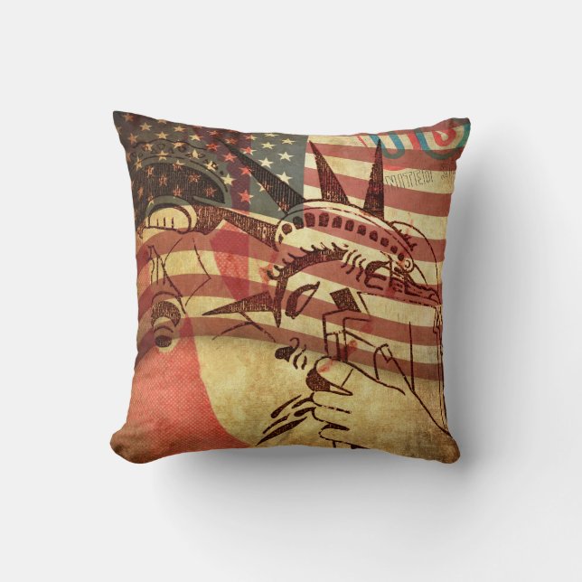 Amerika, grym bakgrund kudde (Framsida)