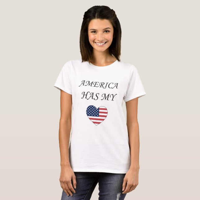 Amerika har min hjärta t shirt (Hel framsida)