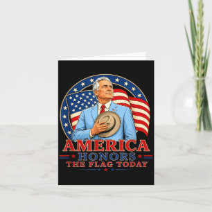 Amerika Hedrar Flaggan Idag Patriotisk Design Kort