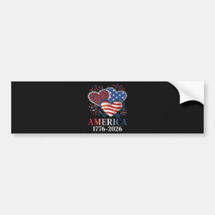 Amerika Hjärtan 1776-2026 Patriotisk Bildekal