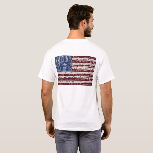 Amerika hör hemma till allihop T-tröja T-shirt (Hel baksida)