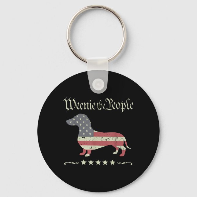Amerika Hund Dachshund Vintage Weenie Folket Nyckelring (Framsida)