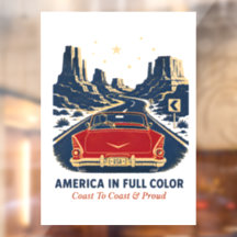 Amerika i full färg fönsterdekal