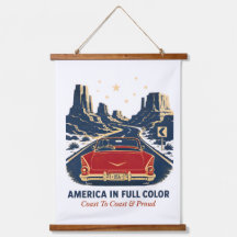 Amerika i full färg Hängande gobeläng