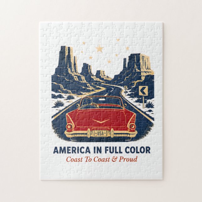 Amerika i full färg Pussel (Vertikal)