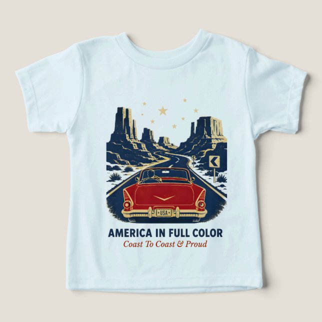 Amerika i full färg T-shirts (Design Framsida)