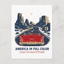 Amerika i full färg vykort
