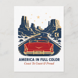 Amerika i full färg vykort