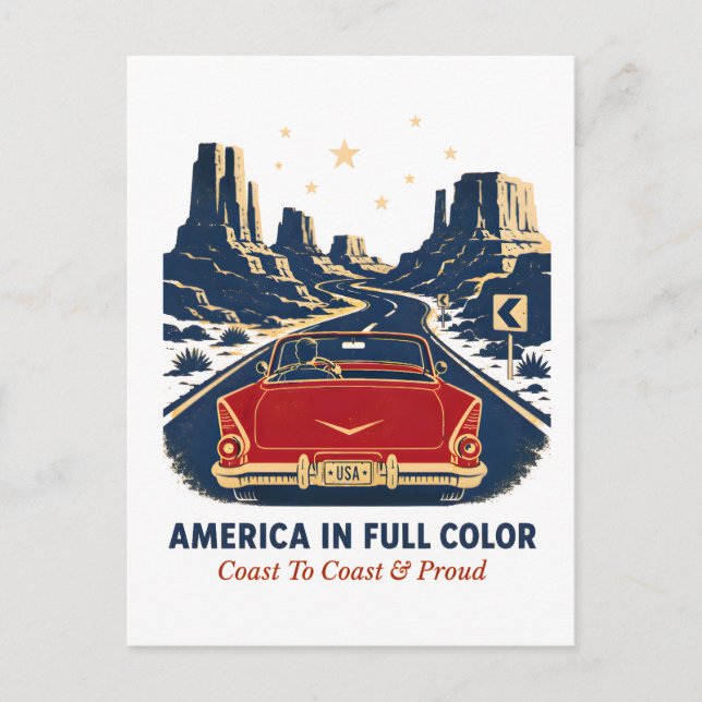 Amerika i full färg vykort (Framsida)