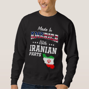 Amerika Iranska Delar Iran Karta Usa Flagga Härsta Lång Ärmad Tröja