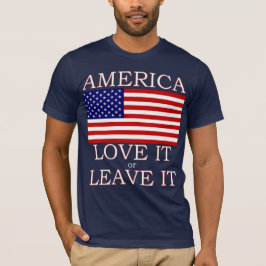 Amerika Kärlek eller Lämna det Manar Mörk Tshirt Tee