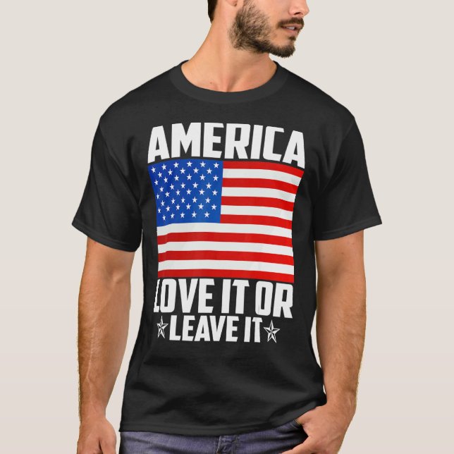 Amerika Kärlek eller Lämna det T Shirt (Framsida)