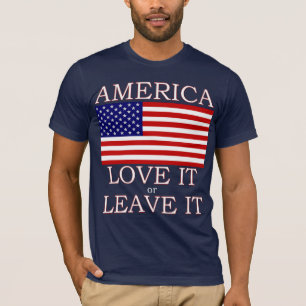 Amerika Kärlek eller Lämna Manar Mörk Tshirt Tee