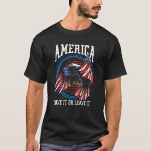 Amerika Kärlek eller Lämna USA Eagle Proud America T Shirt