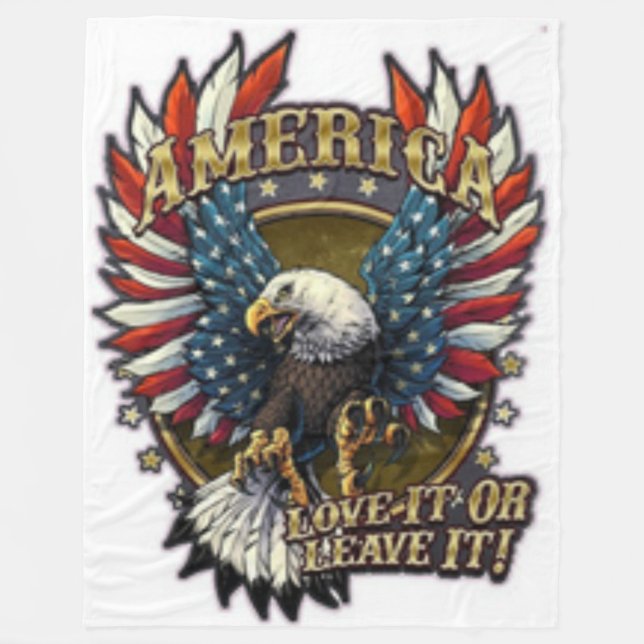 AMERIKA, KÄRLEK IT eller LÄMNA IT Fleecefilt (Framsidan)