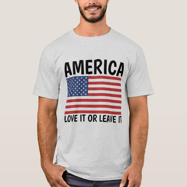 AMERIKA KÄRLEK IT ELLER LÄMNA IT T-Shirts (Framsida)