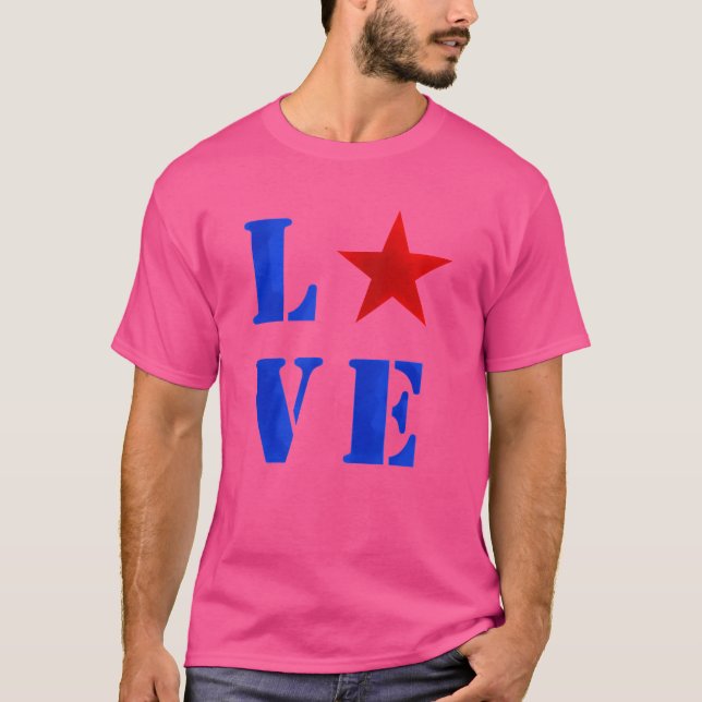 Amerika kärlek rolig t shirt (Framsida)