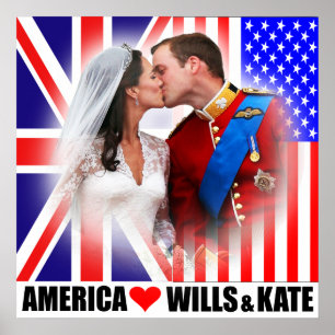 Amerika kärlekPrince William & Kate affisch