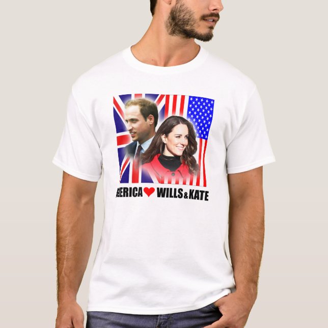 Amerika kärlekPrince William & Kate skjorta Tee (Framsida)