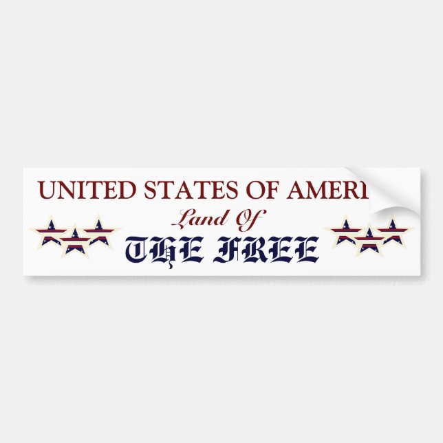 AMERIKA LAND AV DEN FRIA BILDEKALET BILDEKAL (Framsidan)