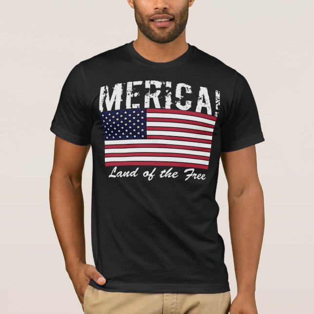 Amerika land av den fria skjortamörken t shirt (Framsida)