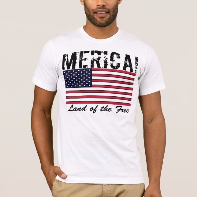Amerika land av den fria skjortan tee shirt (Framsida)