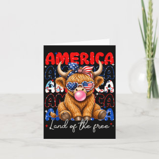 Amerika Land för Highland Ko Patriotiska Kvinnor Kort
