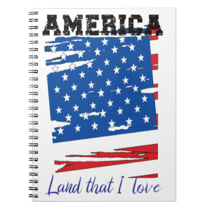 Amerika, land som jag kärlek, anteckningsbok, amer anteckningsbok