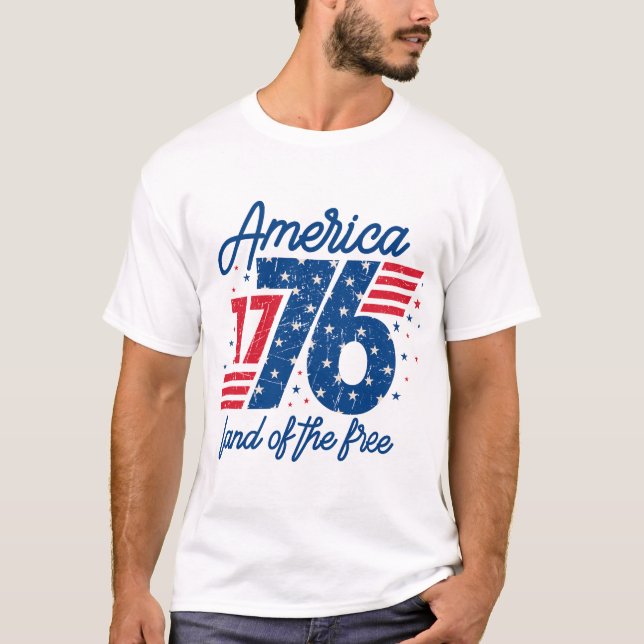 Amerika Landet För De Fria  T Shirt (Framsida)