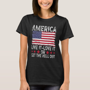 Amerika lever det Kärlek den 4 juli Manar och kvin T Shirt