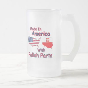Amerika med polska delar frostat ölglas