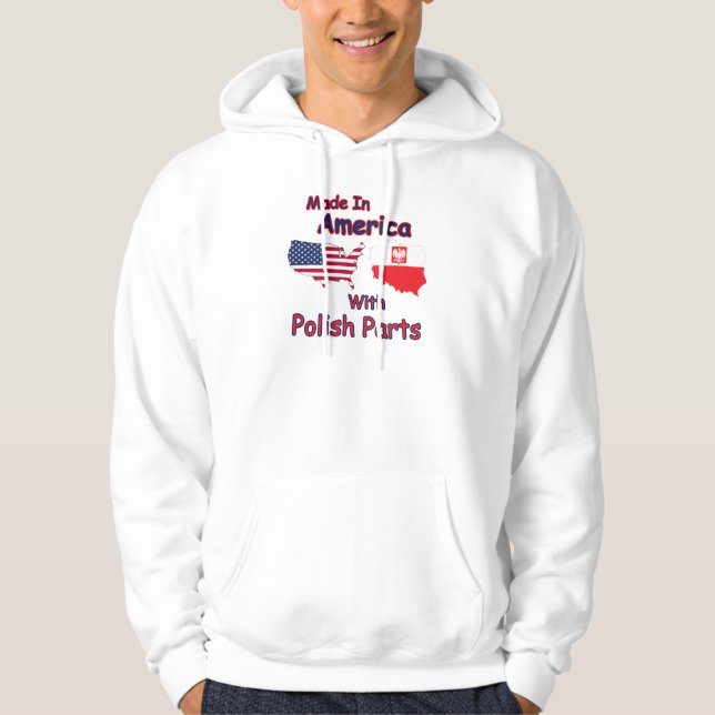 Amerika med polska delar hoodie (Framsida)