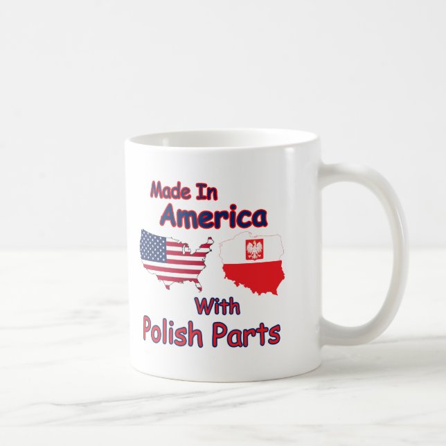 Amerika med polska delar kaffemugg (Höger)