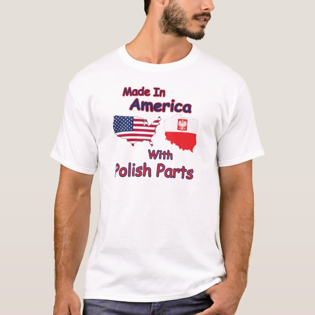 Amerika med polska delar t shirt (Framsida)