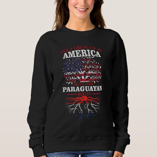 Amerika, men jag har paraguayanska rötter amerikan t shirt (Framsida)