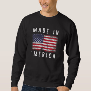 Amerika Merica Patriotic USA 4:e juli-Flagga Lång Ärmad Tröja