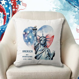 Amerika Min hjärtesbrand 1776-2026 Patriotisk Kudde