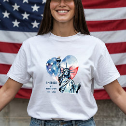 Amerika Min hjärtesbrand 1776-2026 Patriotisk T Shirt