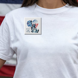 Amerika Mitt hjärtesbrand 1776-2026 Patriotisk Knapp