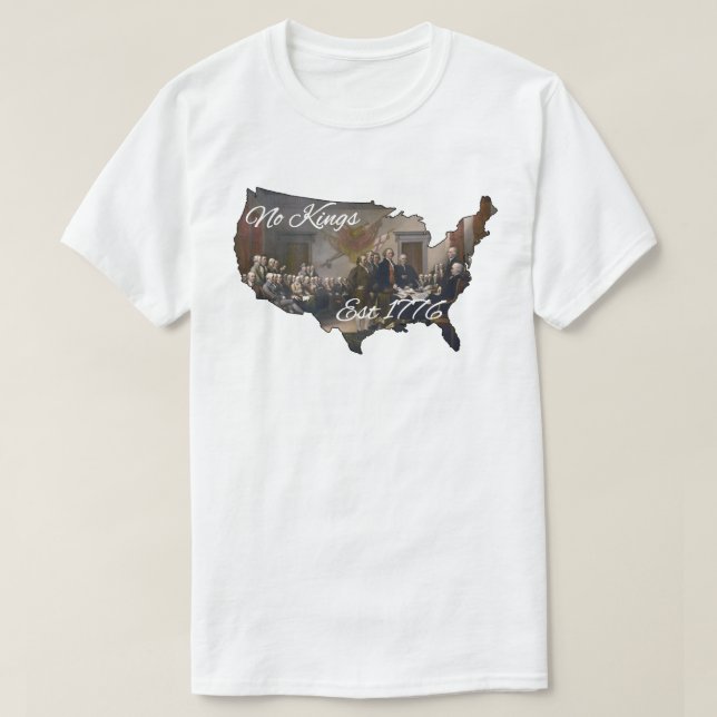 Amerika nr Kung Est 1776 T Shirt (Design framsida)
