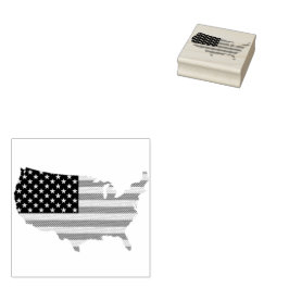 Amerika och Flagga | BLÄCK FRIMÄRKE Stämpel