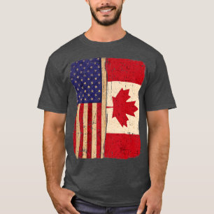Amerika och Kanada Flagga Roots Tävling Citizen Ca T Shirt