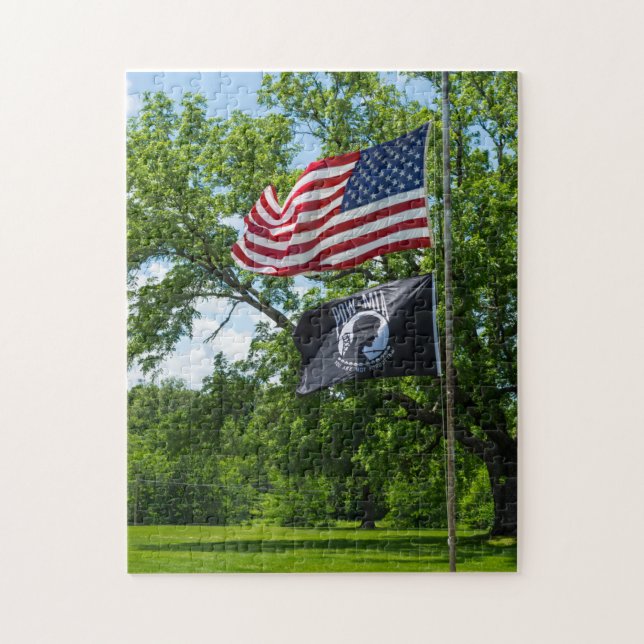 Amerika och POW Flaggor Pussel (Vertikal)