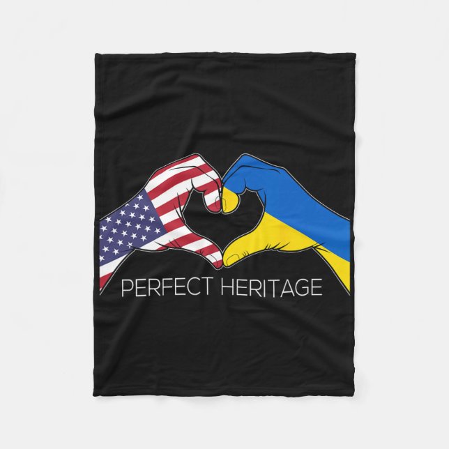 Amerika och Ukraina Ukrainskt Amerikanskt Perfekt  Fleecefilt (Framsidan)