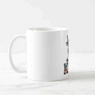 Amerika Patriotisk Ko Vintage Gravyr Grafik_1 Kaffemugg