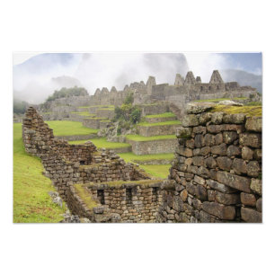 Amerika, Peru, Machu PIcchu. Det gamla Fototryck