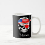 Amerika Pirat Skull Flagga juli 4:e självständighe Kaffemugg<br><div class="desc">Amerikanska Pirat Skull Flagga juli 4:e Independence day Merica</div>