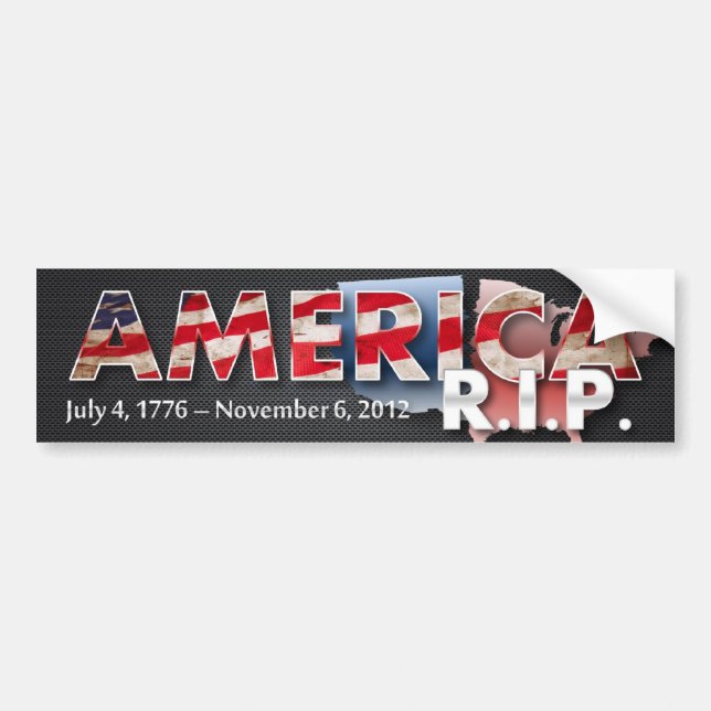 Amerika: R.I.P. Bildekal (metallgrunge) (Framsidan)